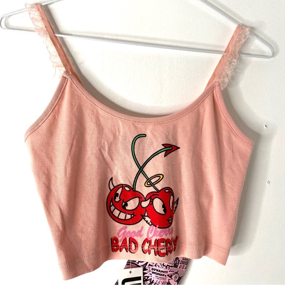 New Girl Order Bad Cherry Pink Cropped Tee NWT - Picture 4 of 10